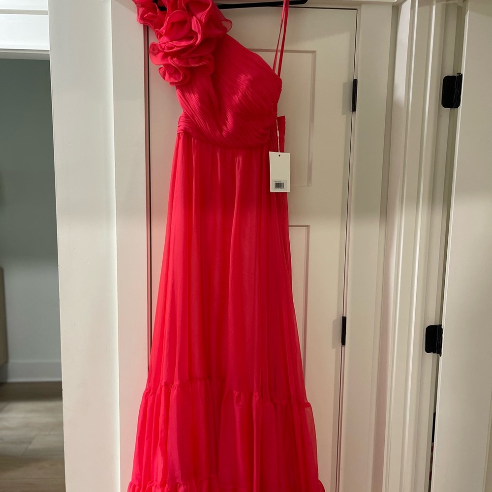 NWT Hot Pink Mac Duggal A67941 Long Formal Evening or Prom Dress